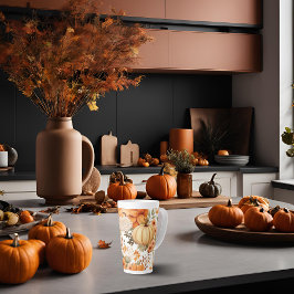 オータムカンプキンブーケデザイン カフェラテマグ