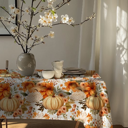 オータムカンプキンブーケデザイン テーブルクロス