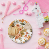 オータムカンプキンブーケデザイン ペーパープレート (パーティー)