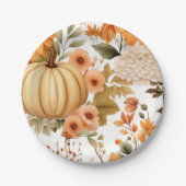 オータムカンプキンブーケデザイン ペーパープレート (正面)