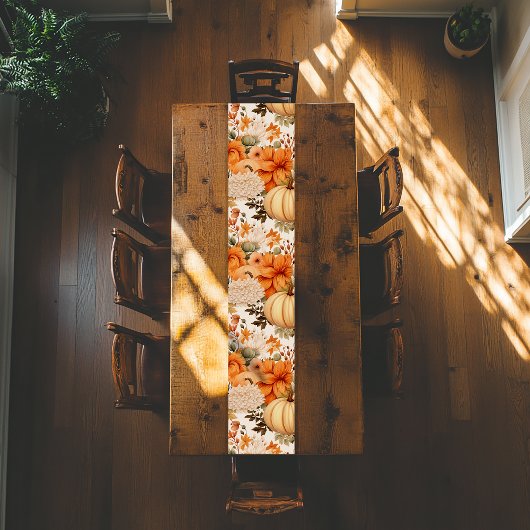 オータムカンプキンブーケデザイン ミディアムテーブルランナー