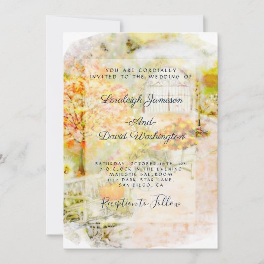 オータムガーデンでの結婚式招待状 招待状 (正面)