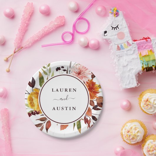 オータムガーデンウォーターカ結婚ラーズ紙プレート ペーパープレート (パーティー)