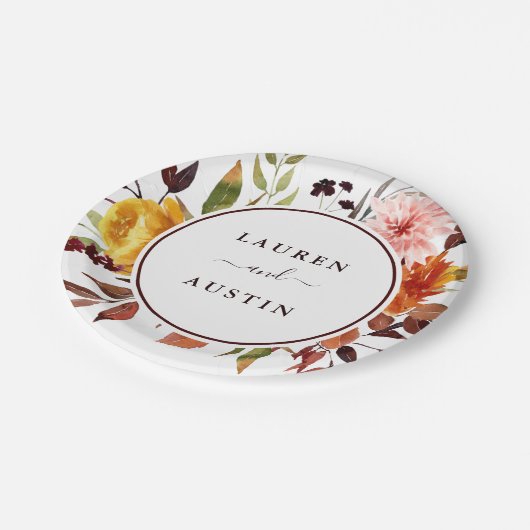 オータムガーデンウォーターカ結婚ラーズ紙プレート ペーパープレート (アングル)