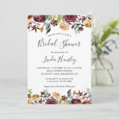 オータムガーデンレッドオレンジフローラ秋ブライダルシャワー 招待状 (スタンド正面)