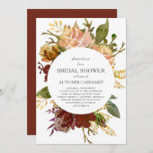 オータムガーデン素朴フローラサークルブライダルシャワー 招待状 (正面/裏面)