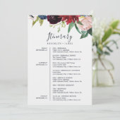 オータムガーデン バーガンディー 結婚式のスケジュールカード (スタンド正面)