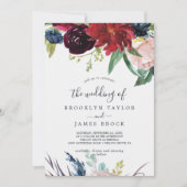 オータムガーデン | バーガンディー 結婚式 招待状 (正面)