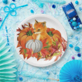 オータムキツネパンプキンス紙プレート ペーパープレート (パーティー)