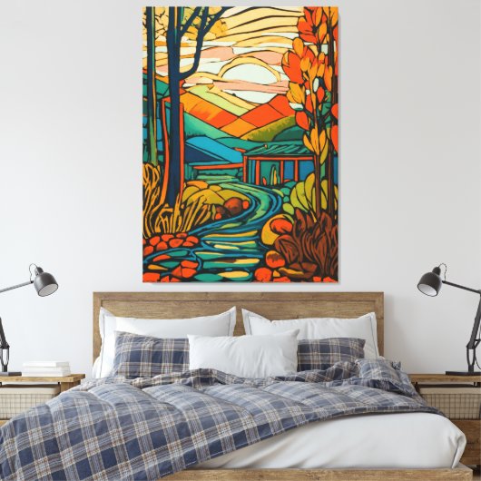 オータムクリークリトリート キャンバスプリント (インサイチュ (寝室))