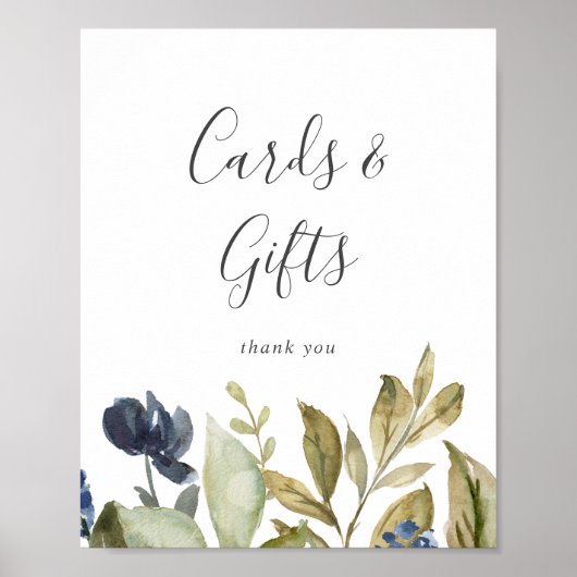 オータムグリーンのカードとギフトの看板 ポスター (正面)