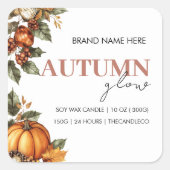 オータムグロー パンプキン＆リーフ | コージーな秋 スクエアシール (正面)
