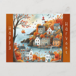 オータムコースタルヴィレッジイラストレーション シーズンポストカード