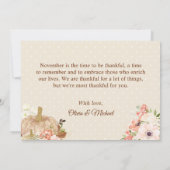 オータムゴールドグリッターズ パンプキンフローラル サンキューカード (裏面)