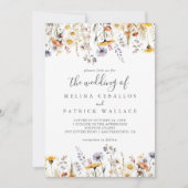 オータムサンシャインエレガントワイルドフラワー ザ ウェディング オブ 招待状 (正面)