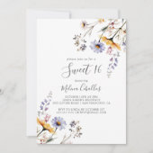 オータムサンシャイン ワイルドフラワー スウィート16 バースデーパーティー 招待状 (正面)