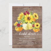 オータムサ素朴ンフラワーパンプキンブライダルシャワー 招待状 (正面)