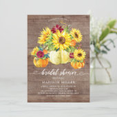 オータムサ素朴ンフラワーパンプキンブライダルシャワー 招待状 (スタンド正面)