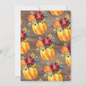 オータムサ素朴ンフラワーパンプキンブライダルシャワー 招待状 (裏面)