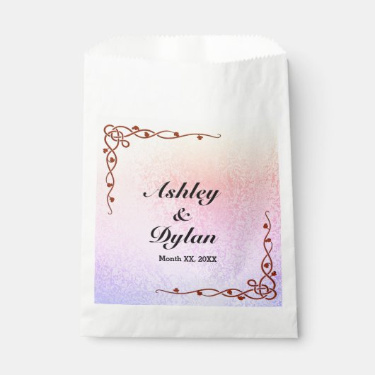 オータムシェードピンクパープル名前をカスタムする結婚ズ フェイバーバッグ (正面)