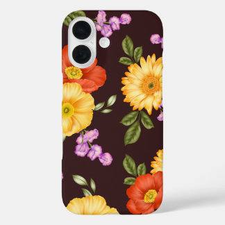 オータムシンフォニー – フラワーデザイン iPhone 16ケース