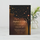 オータムストリングライトツリー秋の結婚式 招待状 (スタンド正面)