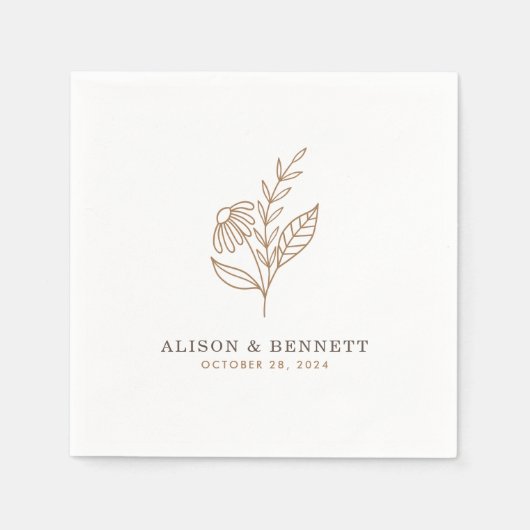 オータムスプリング秋の結婚式 スタンダードカクテルナプキン (正面)
