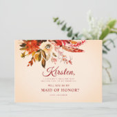 オータムスプレンダー フローラル アイボリー 私のメイド オブ オナー 招待状 (スタンド正面)