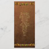 オータムズソング結婚式 プログラム (裏面)