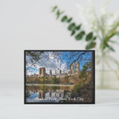 オータムセントラルパークニューヨークシティカスタム文字 ポストカード (スタンド正面)