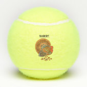 オータムターキー離れオン秋の色ファーン尾 テニスボール (裏面)