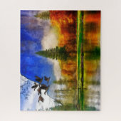 オータムダックスオンレイク秋シーズンジグソーパズル ジグソーパズル (縦)