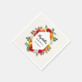 オータムダリアフローラ秋ブライダルシャワー スタンダードカクテルナプキン (角)