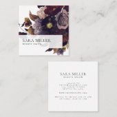 オータムダークムーディーフローラブーケ スクエア名刺 (正面/裏面)