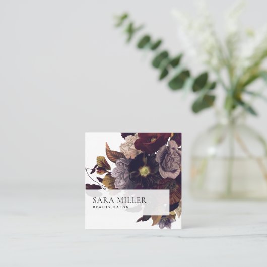 オータムダークムーディーフローラブーケ スクエア名刺 (スタンド正面)