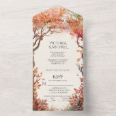 オータムツリーズ秋の結婚式 オールインワン招待状 (内側)