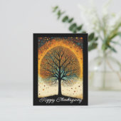 オータムツリーファインアートホリデーサンクスギビング ポストカード (スタンド正面)