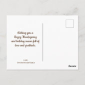 オータムツリーホリデー秋サンクスギビング ポストカード (裏面)