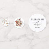 オータムテラコッタ結婚フローラのテーブル コンフェッティ (正面)