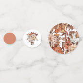 オータムテラコッタ結婚フローラのテーブル コンフェッティ (裏面)