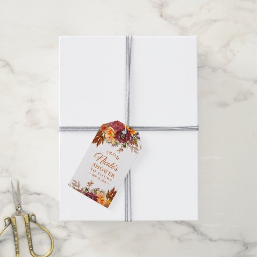 オータムテーマの「From My Shower To Yours」タグ ギフトタグ (より糸付き)