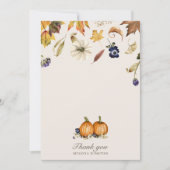 オータムトーンのカボチャスパイス感謝カード サンキューカード (正面)