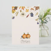 オータムトーンのカボチャスパイス感謝カード サンキューカード (スタンド正面)