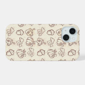 オータムドゥードルパターン携帯ケース iPhone 15ケース (裏面横)
