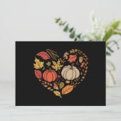 オータムハート コテージコア パンプキンハート サンクスギビング シーズンカード (スタンド正面)