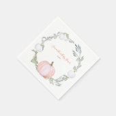 オータムハーベストオレンジとホワイトカボチャ スタンダードカクテルナプキン (角)