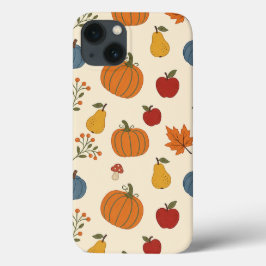 オータムハーベストパンプキンフルーツパターンケース iPhone 13ケース