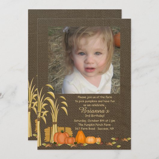 オータムハーベストフォト招待状 招待状 (正面/裏面)