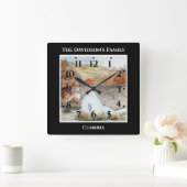 オータムバターメアビレッジレイクディストリクトイングランド スクエア壁時計 (ホーム)