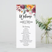 オータムバーガンディ赤面フローラブロッサムブライダルシャワー メニュー (スタンド正面)